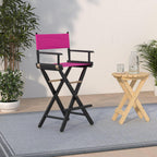 Casual Home 230-02/021-30 Director Chair 30" - Bar Height BlackFrame/Magenta Canvas