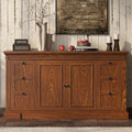 Sideboard Buffet Cabinet with Storage, 63" Large Credenza Kitchen Storage Cabinets with Drawer and Door, Wood Coffee Bar Table with Adjustable Shelf for Living Room, Kitchen, American Retro, Brown