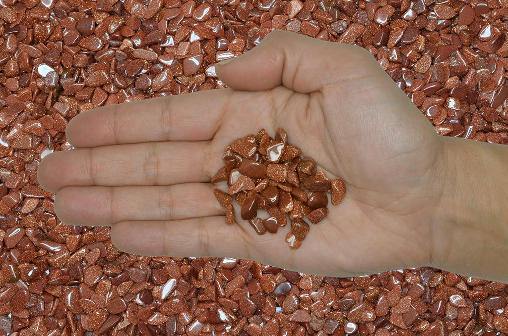Fantasia Materials: 1/2 lb of Tumbled Goldstone Chip Size Stones