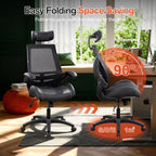 BOLISS Microleather 400lbs Office Chair High-Back Ergonomic Desk Chair with Extra-Thick High-Density Foam Seat, Adjustable Headrest, 90° Flip-Up Arms, and Rocking Tilt for Home & Office