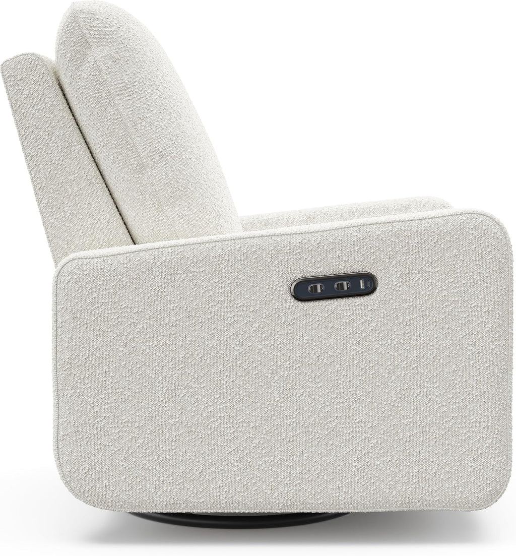 Graco Teddi Power Recliner Swivel Glider, Electronic Power Recline, Oeko-TEX 100 Certified, USB-A & USB-C Charger, Premium Cushioning & Comfort – (Ivory Boucle)
