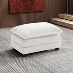 Ihanherry Ottoman for Modular Sectional Cloud Sofa, Chenille Deep Seat Couch for Apartment, Living Room and Bedroom, Beige