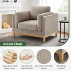 VANOMi 41.34" Oversized Accent Chair Set of 2, Chenille Armchair Living Room Chairs with Solid Wooden Legs Wide Armrest Pads, Reading Chair for Bedrooms, Apartments, Offices（Camel）