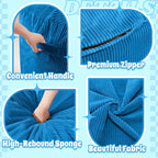 HABUTWAY 3FT Bean Bag Chair,Giant Bean Bag Chairs for Adults,Big Bean Bags with Memory Foam Filled, Large Beanbag Chairs with Soft Corduroy Cover-Blue