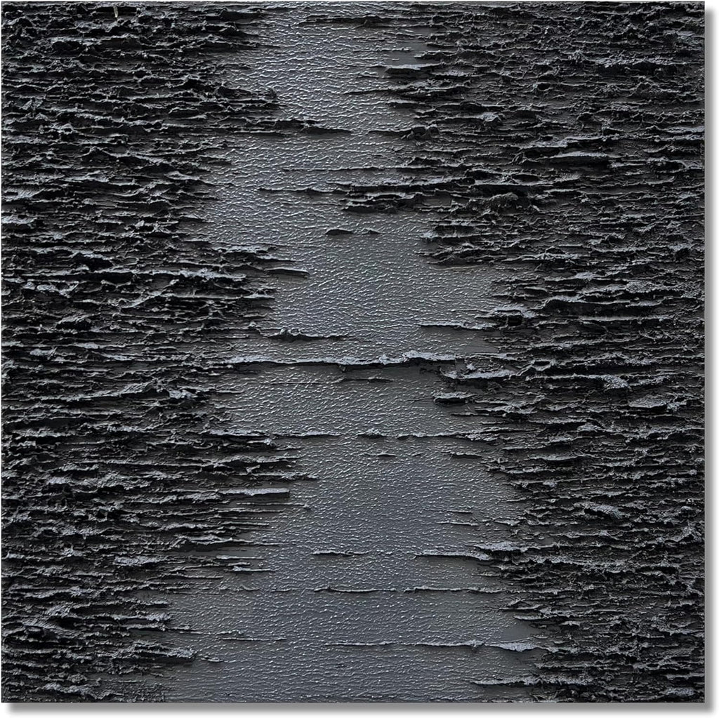 NANKAI Art Hand-Painted Thick Texture Black Canvas Art 24x24 inch Abstract Oil Home Wall Art Deco Painting