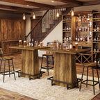Tribesigns 47" Bar Table, Rustic Industrial Pub Table with Metal Footrest, Rectangular Tall Bar Table for Bar, Restaurant, Patio, Coffee, Easy to Assemble (Brown)