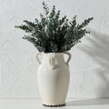 Vaseking White Ceramic Vase with 4 Handles, 10.16" Tall Retro Ice Cracked Flower Vase, Antique Vases for Modern Farmhouse Home Decor, Wedding, Living Room, Table, Shelf Decor, Cracked White