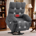 Power Lift Recliner Chair for Elderly with Heat and Massage, Electric Recliners Single Sofa with Side Pocket and USB Charge Port for Living Room and Bedroom Comfort