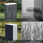 Multi-Function White Storage Tower, Sized 52x28x69 Inches - A Weatherproof Solution for Organizing Tall Tools and Equipment