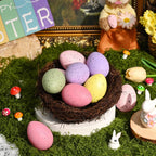 Waipfaru 20 Pcs Easter Eggs, 2.4'' Plastic Speckled Easter Eggs and Vase Filler, Pastel Easter Eggs for DIY Spring Farmhouse Home Table Easter Decorations (Purple, Pink, Yellow, Green)
