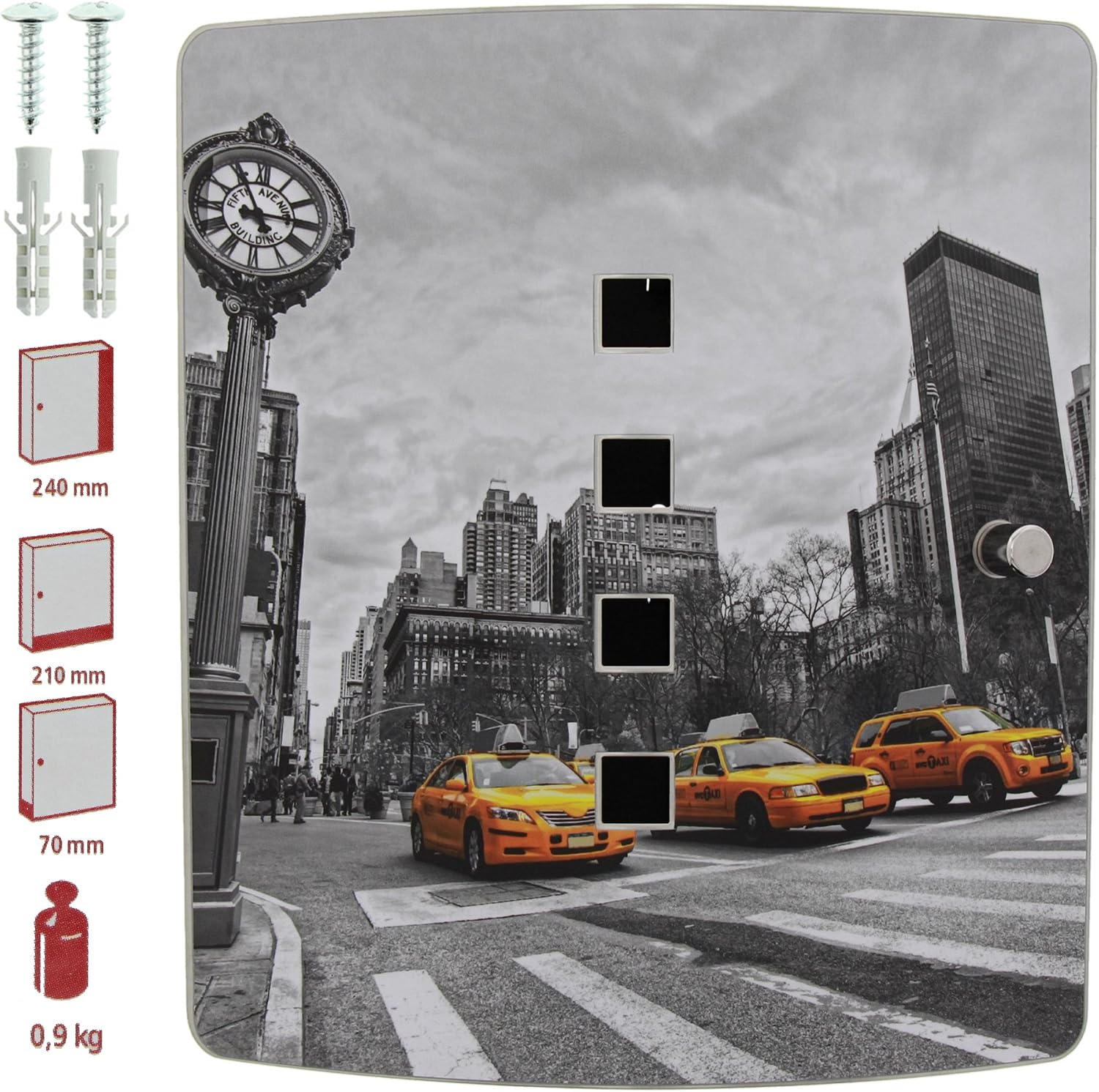 Burg Wächter 6204/10 Ni Manhattan, Black/Stainless Steel