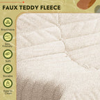 WLIVE Bean Bag Chair for Adults, Teddy Fleece Togo Chair, Giant, Memory Foam, for Living Room and Bedroom, Single, Beige