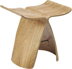 Euro Style Fleur End Table | Sculptural Ribbon-Curve Silhouette Butterfly Design | Easy-Reach Compact Side Table for Snacks, Drinks, Remote, Magazine or Living Essentials | Natural Ash Veneer