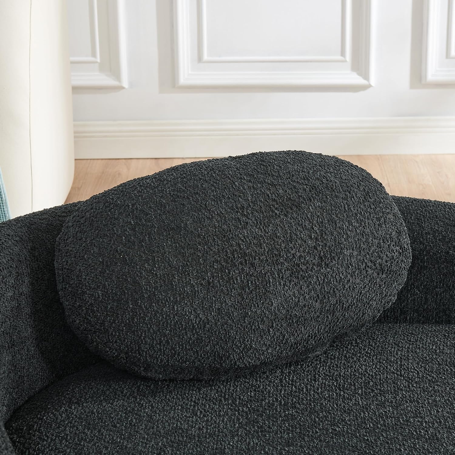 Full Foam Chaise Lounge Chair Indoor, Boucle Upholstered Boneless Chaise Lounge Sofa Bed, Right Facing Leisure Cloud Recliner Couches Sleeper Daybed for Living Room