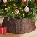 Hommtina Christmas Tree Collar- 33",Christmas Tree Base Christmas Basket Collar for Home, Living Room,for Covering Tree Stand (Brown3, 33 in)