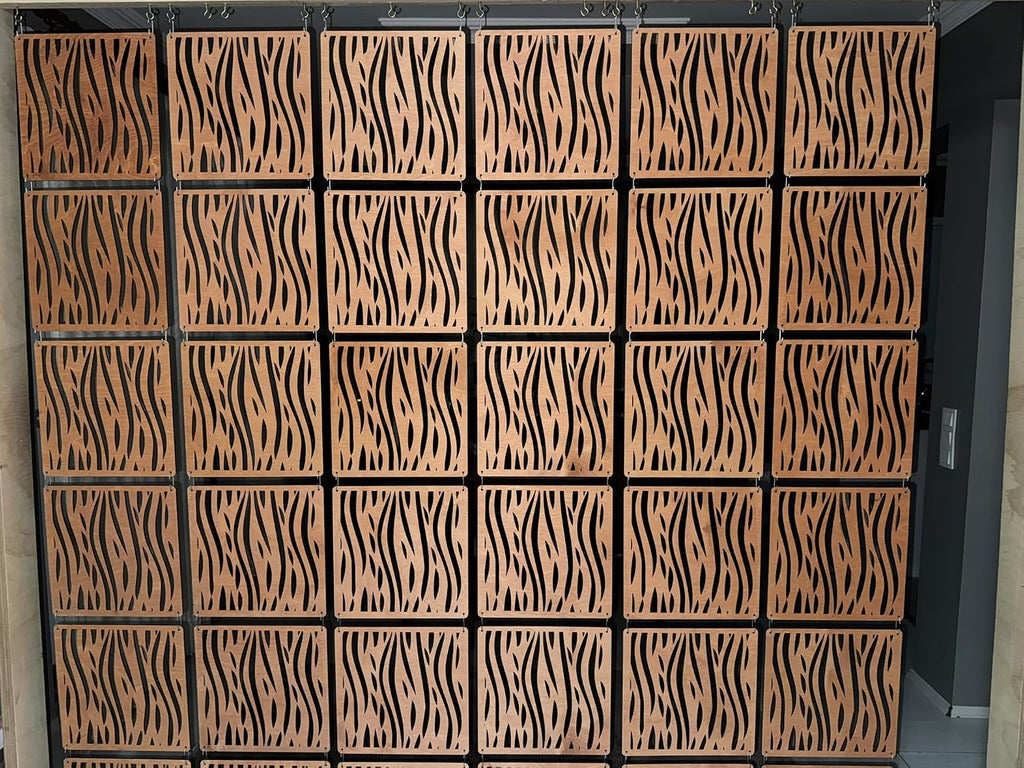 Hanging Wood Divider Panels, Teak Finish, 12 Pack