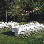 Folding Chair10 Pack,White Folding Chairs for Party Events Wedding Office Indoor Outdoor,Portable Plastic Stackable Commercial Seat with Steel Frame Capacity for 350lb
