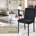 Dining Chairs Set of 4, Modern Upholstered Fabric Parsons Dining Room Chairs, Armless Kitchen Chairs with Metal Legs and Padded Seat for Living Room, Bedroom, Kitchen