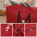 SONGMICS Christmas Tree Storage Bag, Holiday Tree Storage Container, up to 9 ft, Tree Holder Bag, Wear-Resistant 600D Oxford Fabric, Lightweight, Thick Handles, Red URXS003R01