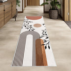 Boho Runner Rug 2x6 for Hallway Beige Abstract Modern Home Decor Soft Throw Carpet Non Slip Entryway Mat Washable Area Rug for Laundry Bedroom Bathroom (Brown, 2' x 6')