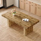 Ebullient 79" Farmhouse Dining Table for 6-10, Rustic Wooden Kitchen Table with Thick Tabletop, Heavy Duty Large Rectangular Dining Table for Dining Room & Kitchen