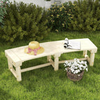 Tree Bench, Natural Wooden Semicircular Garden Bench Half Round Wrap Around Outdoor Park Bench with Wood Frame for Yard Patio Deck Lawn Backyard Seating