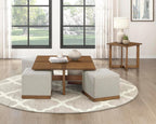 Lexicon Modern Square End Table with Cross Legs, Maple Veneer Wood Accent Table for Living Room, Bedroom, Office, Entryway, Apartment, Easy Assembly, Brown