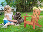 SoliWood Kids Outdoor Wooden Adirondack Chair for Patio Garden Backyard Porch Pool