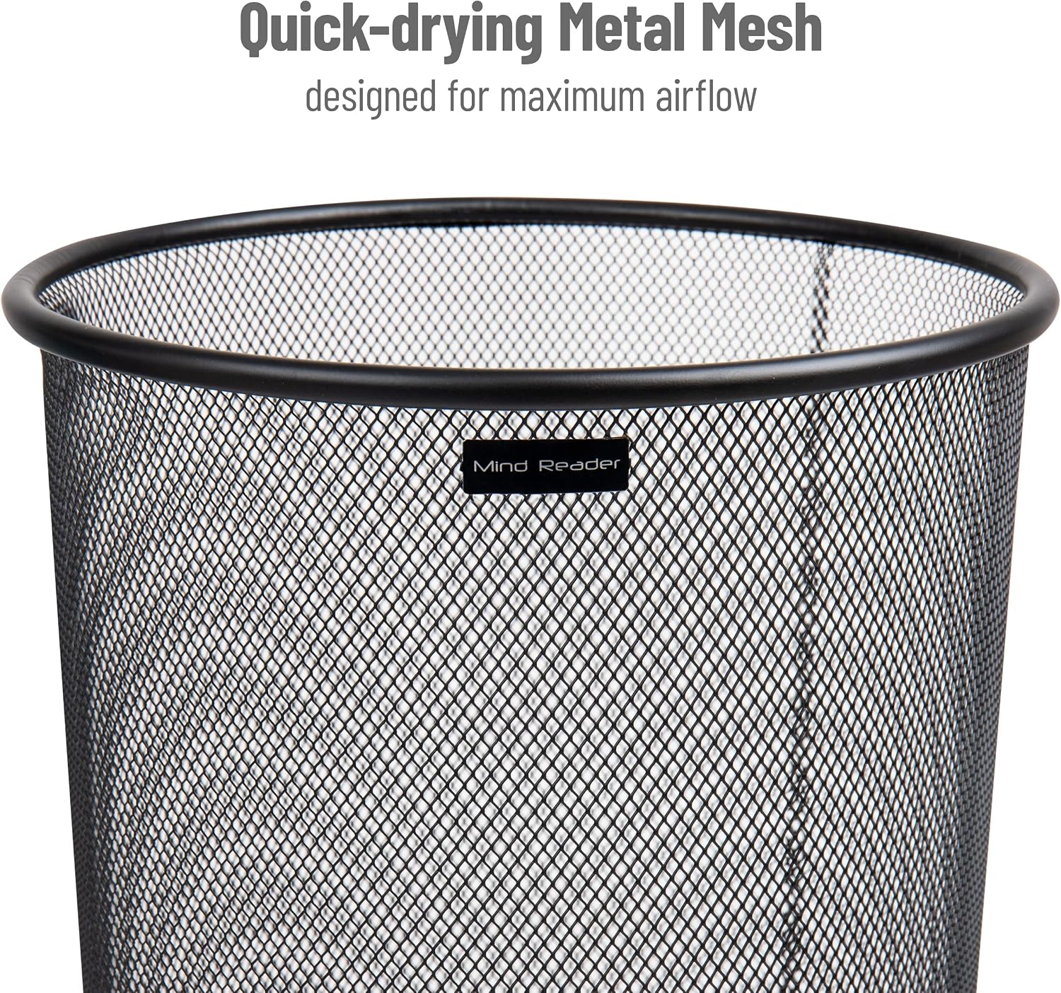 Mind Reader Umbrella Stand, Multi-Purpose Mesh Storage Stand, Organizer for Office and Entryway, Metal Mesh, Black