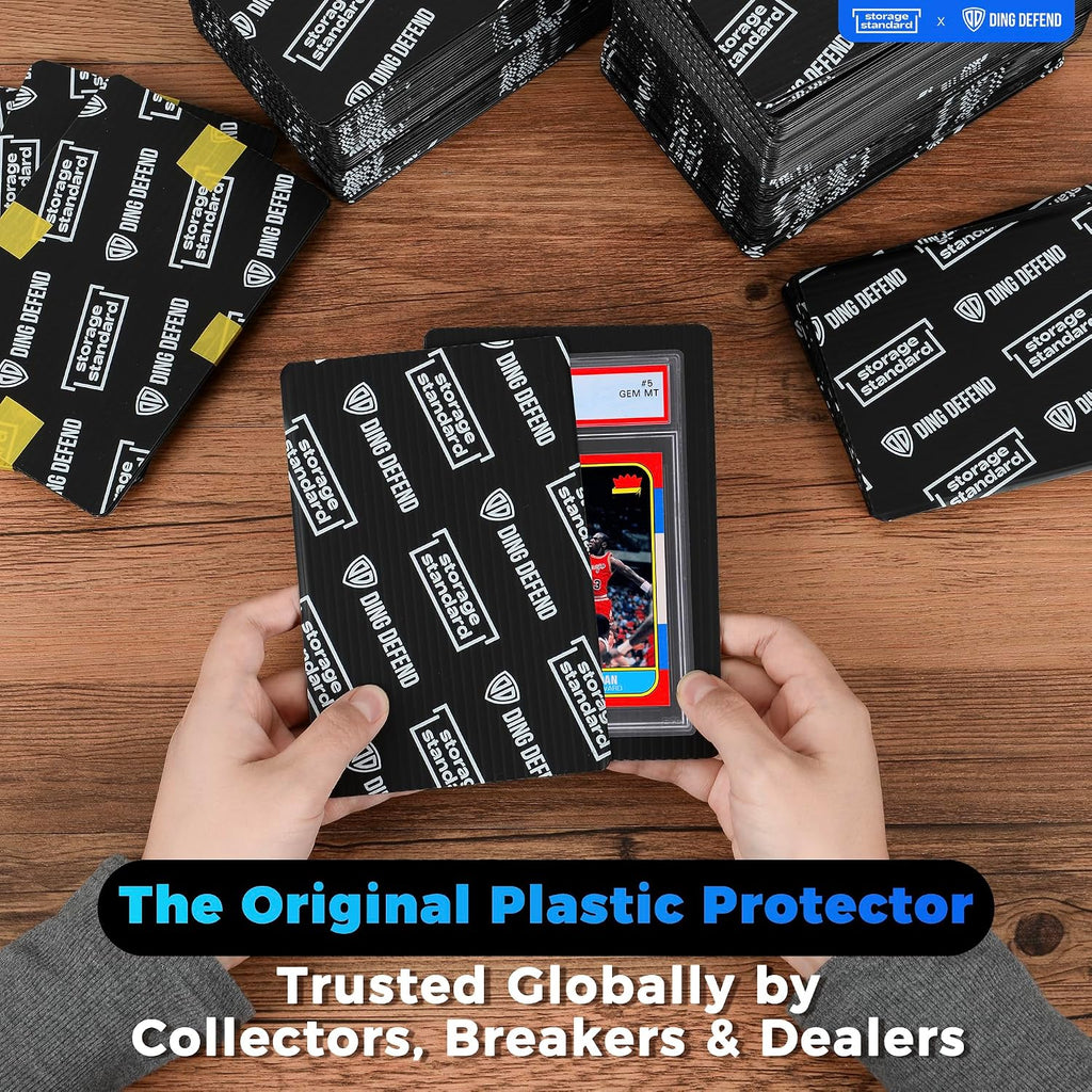 Ding Defend 4x6 Black Trading Card Shipping Protector 110 Pack - Sports Card Protectors Hard Plastic w/Rounded Corners, Hobby Shipping Shield for Graded Cards, Slabs, Top Loaders