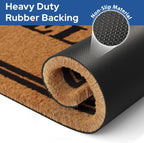 Barnyard Designs Natural Coco Coir Heavy Duty Backing Doormat - Large Cute Non-Slip Front Door Welcome Mat for Outside Entrance or Porch Entry, Brown (17x30, Welcome)