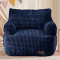 MAXYOYO Bean Bag Chair for Kids, Toddler Bean Bag Sofa with Armrest, Comfy Lazy Chair with Convenient Pockets, Floor Sofa with Filler for Gaming, Reading, Navy