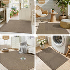 Dirt Trapper Door Mat 24"x 36", Non Slip Washable Doormat, Stain Resist and Absorbent Welcome Mat, Dog Door Mats,Low Profile Entrance Floor Mats for Front Back Door,Beige