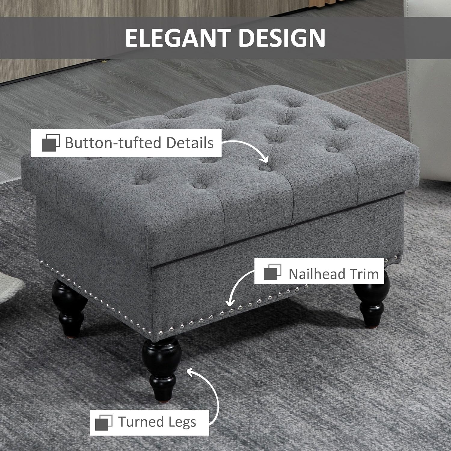 Living Room Ottoman with Storage