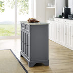 Crosley Furniture Avery Kitchen Island with Storage Shelves, Microwave Stand, Coffee Bar, Gray