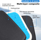 Gel Memory Foam Seat Cushion with Washable Cover Non-Slip Thick Chair Cushion with Portable Handle & Storage Pocket Adjustable Chair Pad for Long Sitting (Black)
