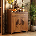 Buddhist Altar De Muertos De Madera Shrine, Solid Wood Frame Buddhist Altar Cabinet with Storage and Drawer, Chinese Buddha Niche Shrine Tables for Home, Office (39" L X 18" W X 49" H, Wood)