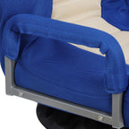 360 Degree Swivel Gaming Chair Foldable Floor Sofa Chair for TV Reading Playing Video Games with Lumbar Support, Armrest Handles, Adjustable Backrest, Blue & Beige