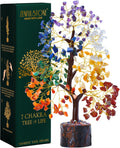 7 Chakra Tree of Life Crystal Tree - Gemstone Healing Tree for Positive Energy, Home Office Crystal Tree Decor, Chakra Crystal Tree Housewarming - Birthday Gifts for Women, Men, Mom, Sister, Friends