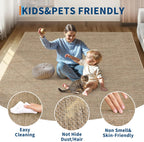 2x6 Runner Rug for Hallway Modern Solid Washable Kitchen Rugs Non Slip Outdoor Patio Runner Rugs Indoor Outdoor Easy Jute Rug Neutral Easy Jute Runners for Porch Entryway Living Room Bedroom, Tan