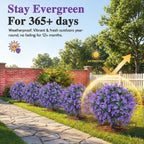 PATIO CHOICE Topiary Trees Artificial Outdoor Boxwood Ball Trees with Lavender Set of 2 22" Artificial Faux Plants Realistic Bushes Fake Shrubs Decorations for Outdoor Indoor Front Porch Garden