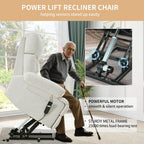 Electric Power Lift Recliner Chair for Elderly and Seniors,Oversized Recliner with Remote Control, Side Pocket, Spacious Seat, Perfect Home Theater Recliner Chair (Light Gray)