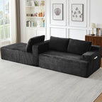 96" L Shaped Cloud Sectional Couch with Chaise, Deep Seat Modular Sectional Sofa Corduroy Memory Foam Sofa Boneless Couches for Living Room Bedroom, No Assembly Required | Breathable material