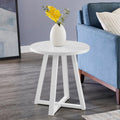 Roundhill Furniture Modern Harmony Wood Oval End Table, White