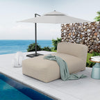 Outdoor Bean Bed Chair Sun Lounger, Outdoor Couch Sofa for Patio & Pool, Foam Filling Day Bed Furniture, Comfy Lazy Sofa for Outside, Water-Resistant Seating (Light Orange, 59'' L)