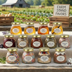 RetroPak Beehive Honey Jars with Lids, 12 Pack, 12 oz Glass Jars, Gold Hex | Perfect for farmers markets, gift baskets, and cottage food sales
