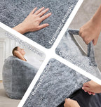 Hobestluk Bean Bag Chair Plush Accent Chair Armrest Living Room Adult Grey | Memory Foam Filled,Oversized Large Cozy Comfy Plush Chair,Lazy Sofa,Armrest,Living Room Bedroom Dorm,Washable cover