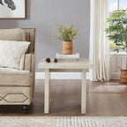 Roundhill Furniture Cavira Modern Faux Marble Living Room End Table, Beige