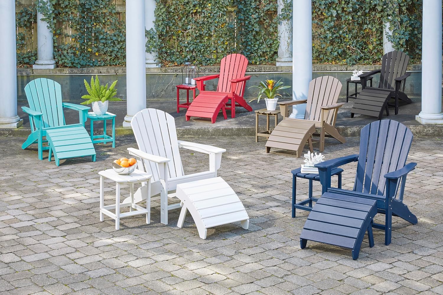 Signature Design by Ashley Sundown Treasure Outdoor Patio HDPE Adirondack Chair, Light Brown