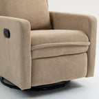 ERYE Modern Manual Reclining Chair Glider Rocker Chair with Swivel for Living Room Bedroom, Manual Lovely Recliner Armchair Boucle Upholstered 360° Swivel Nursery Armchair